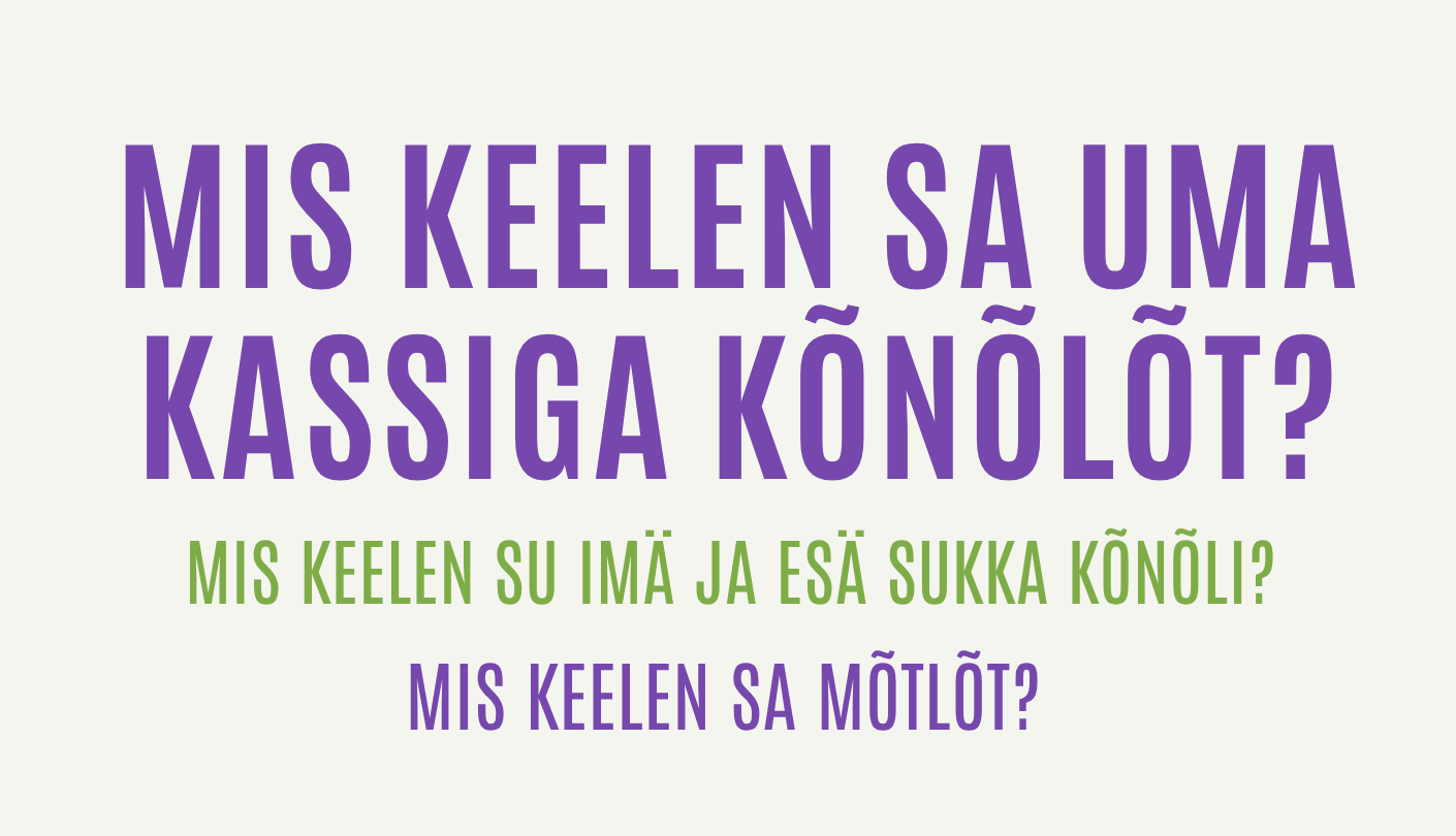 Rahvastiguregistrin saa võro kiilt imäkeeles märki